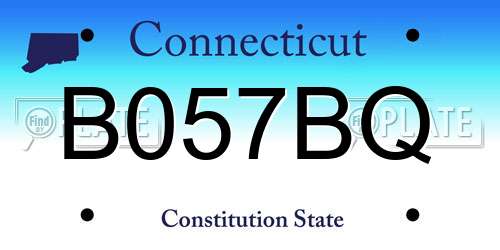 B057BQ Connecticut License Plate
