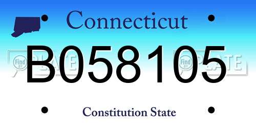B058105 Connecticut License Plate