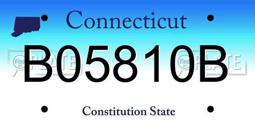 B05810B Connecticut License Plate