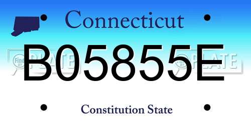 B05855E Connecticut License Plate