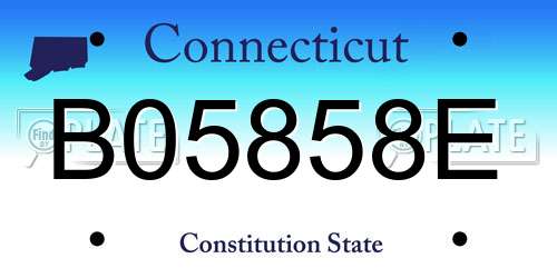 B05858E Connecticut License Plate