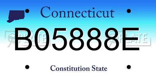 B05888E Connecticut License Plate