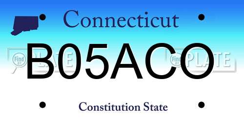 B05ACO Connecticut License Plate