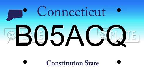 B05ACQ Connecticut License Plate