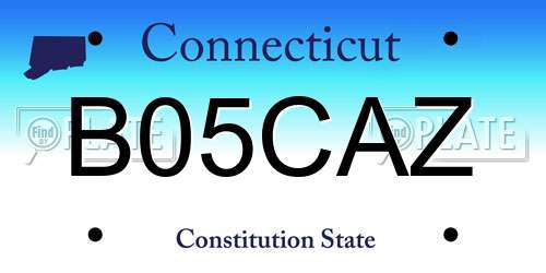 B05CAZ Connecticut License Plate