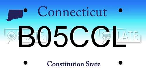 B05CCL Connecticut License Plate