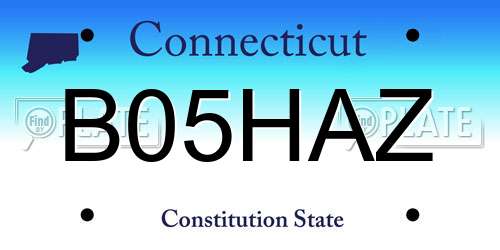 B05HAZ Connecticut License Plate