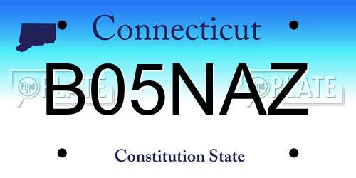 B05NAZ Connecticut License Plate