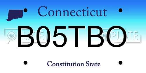 B05TBO Connecticut License Plate