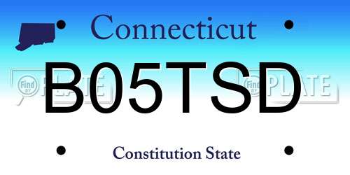 B05TSD Connecticut License Plate