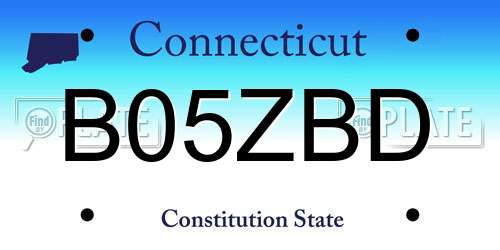 B05ZBD Connecticut License Plate