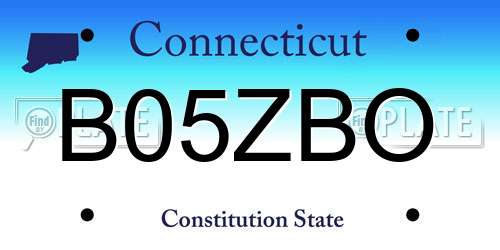 B05ZBO Connecticut License Plate