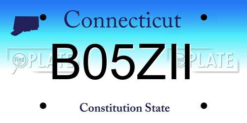 B05ZII Connecticut License Plate