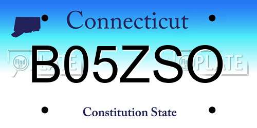 B05ZSO Connecticut License Plate
