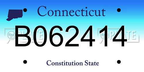 B062414 Connecticut License Plate