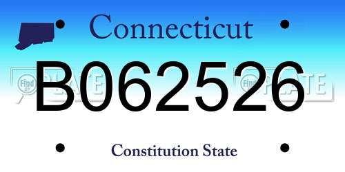 B062526 Connecticut License Plate
