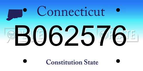 B062576 Connecticut License Plate
