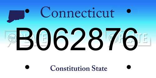 B062876 Connecticut License Plate