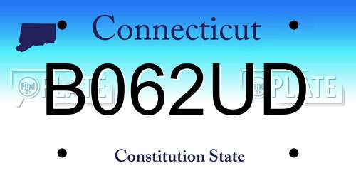B062UD Connecticut License Plate