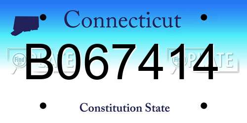 B067414 Connecticut License Plate