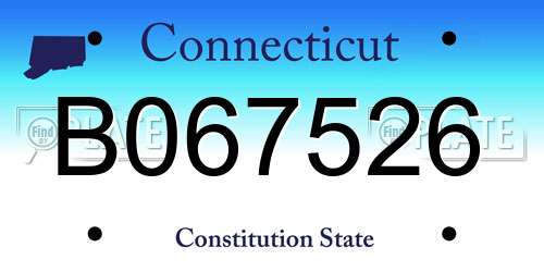 B067526 Connecticut License Plate