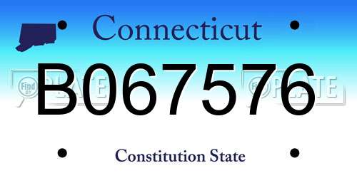 B067576 Connecticut License Plate