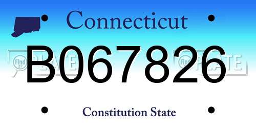 B067826 Connecticut License Plate