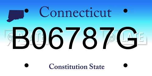B06787G Connecticut License Plate