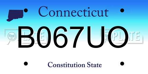 B067UO Connecticut License Plate