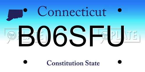 B06SFU Connecticut License Plate