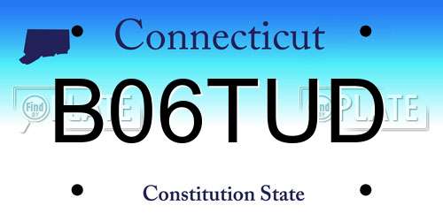 B06TUD Connecticut License Plate