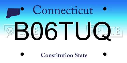 B06TUQ Connecticut License Plate