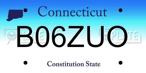 B06ZUO Connecticut License Plate