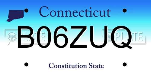 B06ZUQ Connecticut License Plate