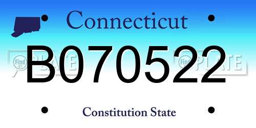 B070522 Connecticut License Plate