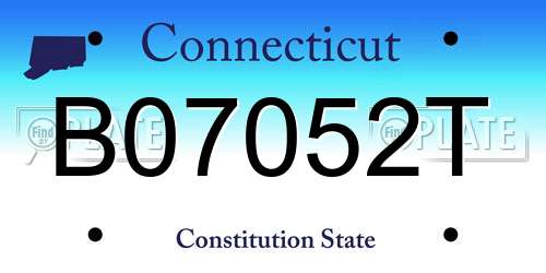 B07052T Connecticut License Plate