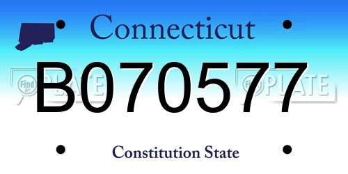 B070577 Connecticut License Plate