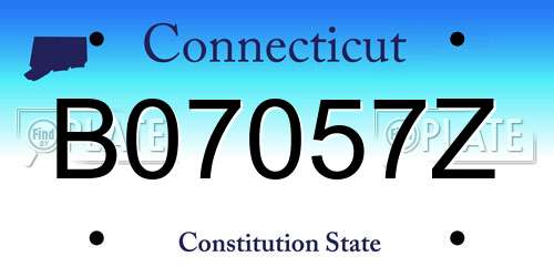 B07057Z Connecticut License Plate