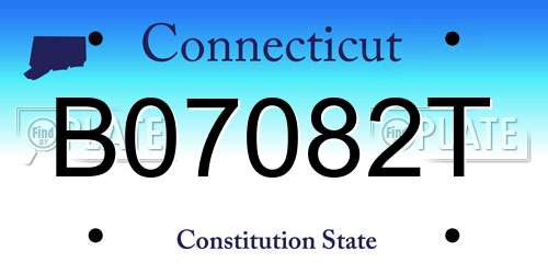 B07082T Connecticut License Plate