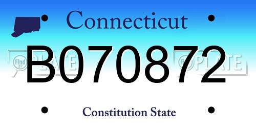 B070872 Connecticut License Plate