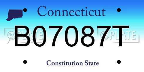 B07087T Connecticut License Plate