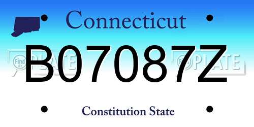 B07087Z Connecticut License Plate