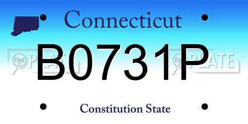 B0731P Connecticut License Plate