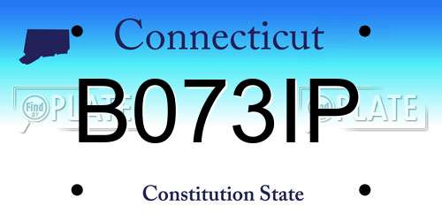 B073IP Connecticut License Plate
