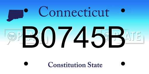 B0745B Connecticut License Plate