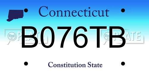 B076TB Connecticut License Plate