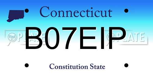 B07EIP Connecticut License Plate