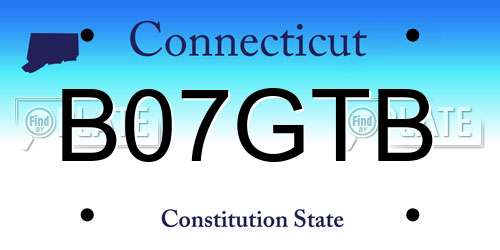 B07GTB Connecticut License Plate