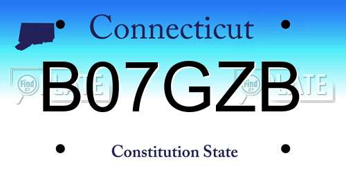 B07GZB Connecticut License Plate
