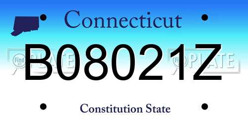 B08021Z Connecticut License Plate